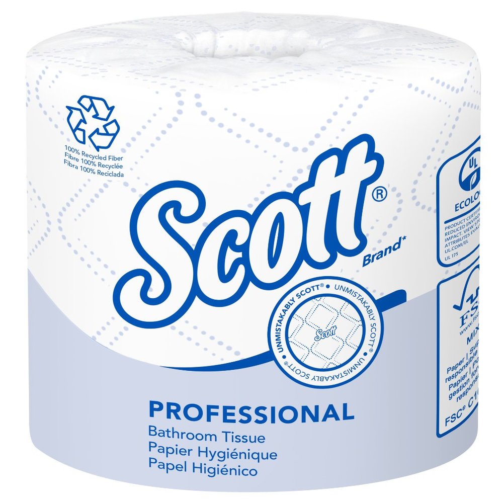 Scott Professional 100% Recycled Fiber Standard Roll Toilet Paper (13217), with